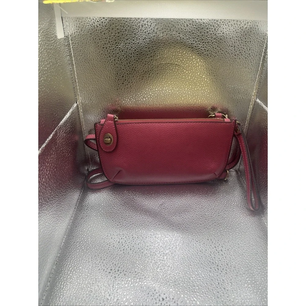 Joy Susan Women's Vegan Leather Wristlet Crossbody Clutch Bag Hot Pink W/ strap - Picture 2 of 16